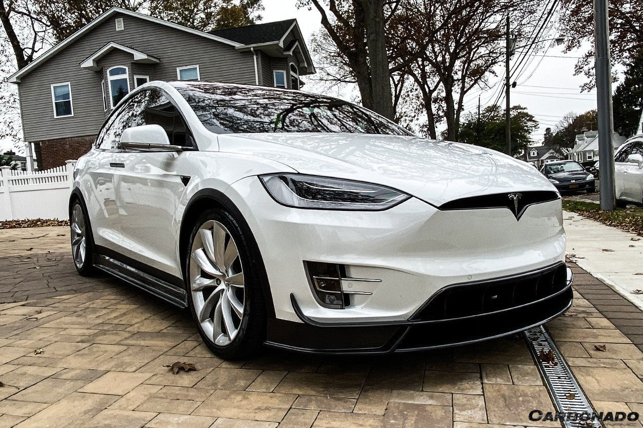 2016 - 2021 Tesla Model X SUV RZS Style Carbon Fiber Front Lip